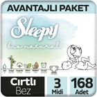 Sleepy Avantajlı Paket 3 Numara Organik Cırtlı Bebek Bezi