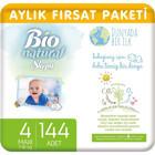 Sleepy Bio Natural Maxi 4 Numara Organik Cırtlı Bebek Bezi 144 Adet