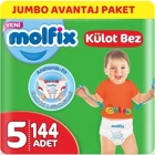 Molfix Junior 5 Numara Göbek Oyuntulu Külot Bebek Bezi 144 Adet