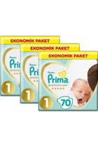 Prima Premium Care 1 Numara Göbek Oyuntulu Cırtlı Bebek Bezi 3x70 Adet