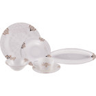 Karaca Fine Pearl Selina Yuvarlak Desenli 26 Parça 6 Kişilik Fine Pearl Kahvaltı Takımı Beyaz
