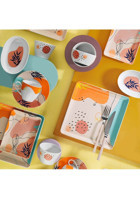 Kütahya Porselen Tan Desenli 6 Kişilik Porselen Kahvaltı Takımı Çok Renkli