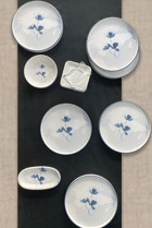 Keramika Blue Magic 19863 Yuvarlak Desenli 24 Parça 6 Kişilik Seramik Kahvaltı Takımı Beyaz