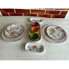 Keramika Pateh Desenli 10 Parça 2 Kişilik Seramik Kahvaltı Takımı Çok Renkli