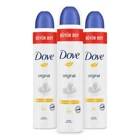 Dove Original Pudralı Ter Önleyici Antiperspirant Sprey Kadın 3x200 ml