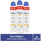 Dove Original Pudralı Ter Önleyici Antiperspirant Sprey Kadın 3x200 ml