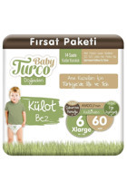 Baby Turco Doğadan 6 Numara Organik Külot Bebek Bezi 60 Adet