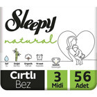 Sleepy Natural 3 Numara Organik Külot Bebek Bezi 56 Adet