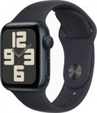 Apple Watch SE 2 2023 Apple Uyumlu WatchOS Su Geçirmez 40 mm Silikon Kordon Kare Unisex Akıllı Saat Siyah