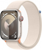 Apple Watch Series 9 Cellular Apple Uyumlu WatchOS Su Geçirmez 45 mm Örgü Kordon Kare Unisex Sim Kartlı Akıllı Saat Krem