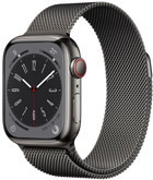 Apple Watch Series 8 Cellular Apple Uyumlu WatchOS Su Geçirmez 41 mm Metal Örgü Kordon Kare Unisex Sim Kartlı Akıllı Saat Siyah