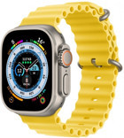 Apple Watch Ultra Apple Uyumlu WatchOS Su Geçirmez 49 mm Elastomer Kordon Kare Unisex Sim Kartlı Akıllı Saat Sarı