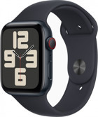 Apple Watch SE 2 2023 Cellular Apple Uyumlu WatchOS Su Geçirmez 44 mm Silikon Kordon Kare Unisex Sim Kartlı Akıllı Saat Siyah