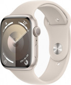 Apple Watch Series 9 Apple Uyumlu WatchOS Su Geçirmez 45 mm Fluoro Elastomer Kauçuk Kordon Kare Unisex Akıllı Saat Krem