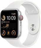 Apple Watch SE 2 Cellular Apple Uyumlu WatchOS Su Geçirmez 44 mm Silikon Kordon Kare Unisex Sim Kartlı Akıllı Saat Beyaz