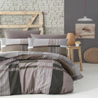 Komfort Home Ranforce Kışlık 160 x 220 cm Desenli Tek Kişilik Nevresim Takımı Kahverengi