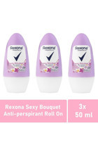 Rexona Sexy Bouquet Pudrasız Ter Önleyici Antiperspirant Roll-On Kadın Deodorant 3x50 ml