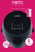 Miinto Smart Cook Airfryer 8 lt Tek Hazneli Izgara Yapan Led Ekranlı Yağsız Sıcak Hava Fritözü Yeşil