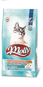 Molly Light Somonlu Kısırlaştırılmış Tahıllı Yetişkin Kuru Kedi Maması 2 kg