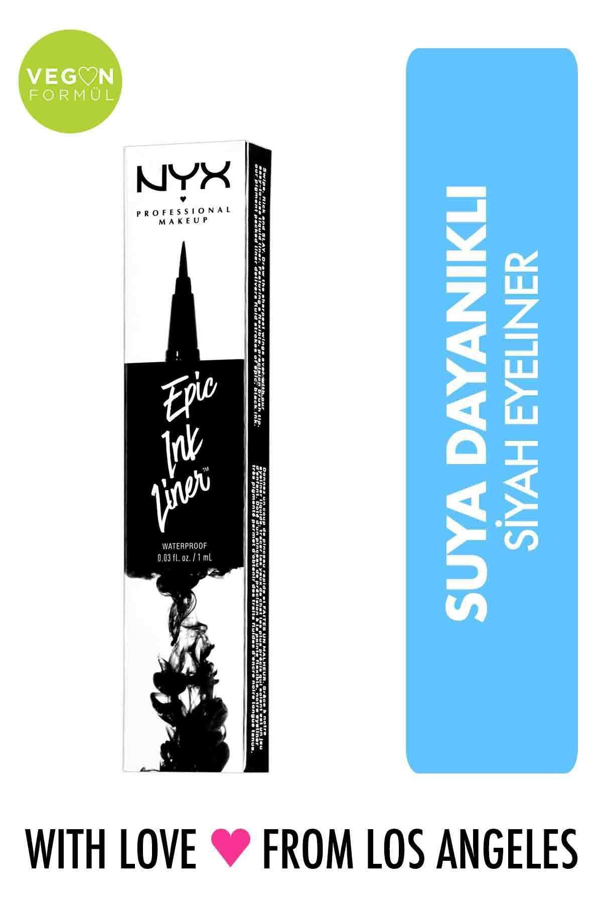 Nyx Professional Makeup Suya Dayanıklı Parlak Siyah Kalıcı Kalem Eyeliner
