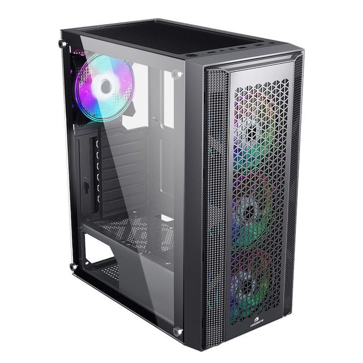 Gamebooster Gb-f3107b RGB Mesh 4 Fanlı Siyah Dikey Kullanım ATX Bilgisayar Kasası