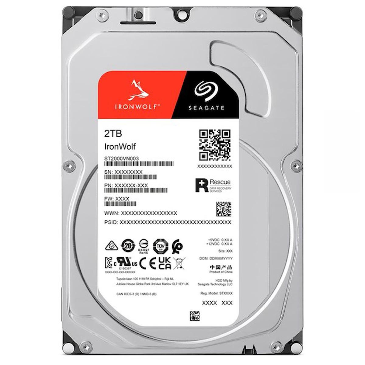 Seagate Ironwolf ST2000VN003 2 TB 3.5 inç 256 MB SATA 3.0 Nas Harddisk