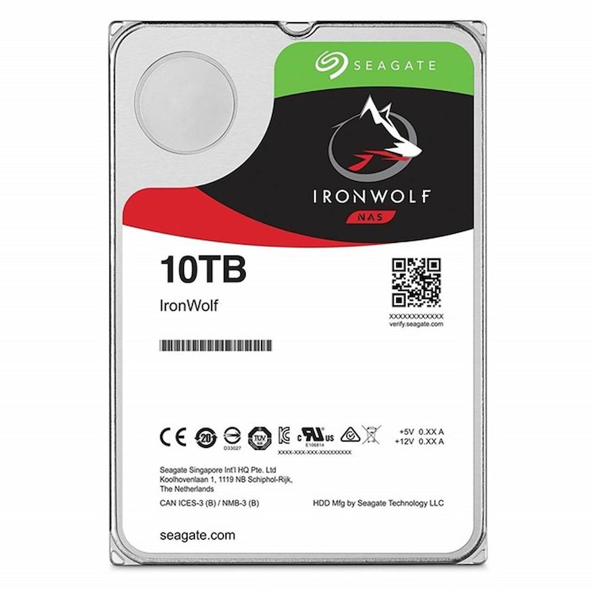 Seagate Ironwolf ST10000VN000 10 TB 3.5 inç 7200 RPM 256 MB SATA 3.0 Nas Harddisk