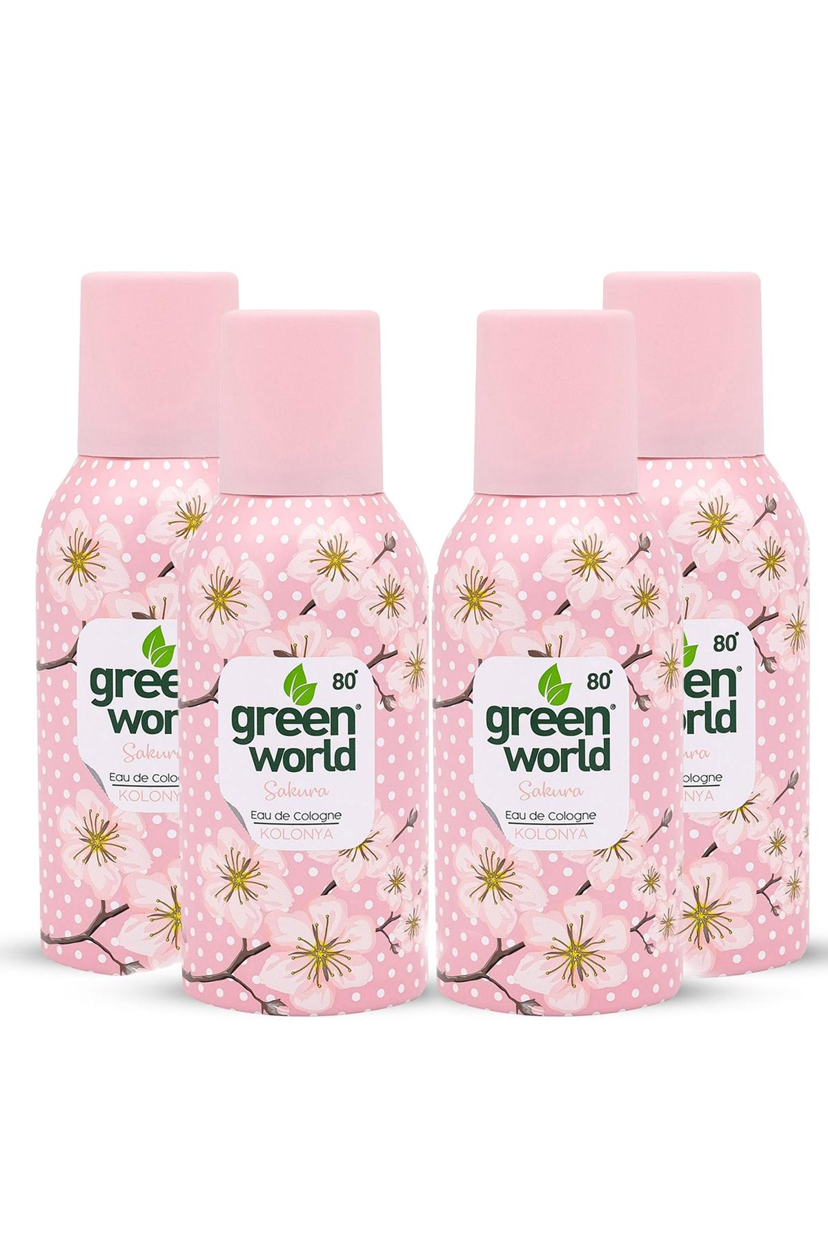 Green World Sakura Sprey Kolonya 150 ml 4'lü