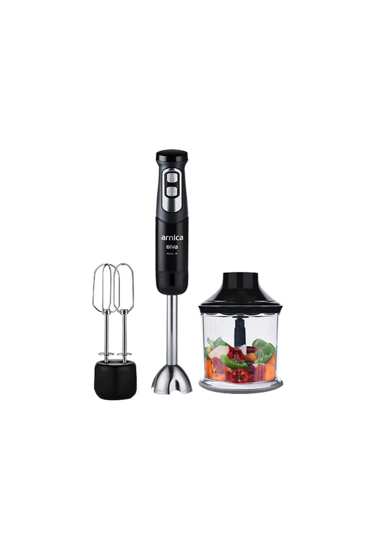 Arnica Gh21900 Diva Trend Plus 1.7 lt Turbolu Çift Bıçaklı Blender Seti Siyah