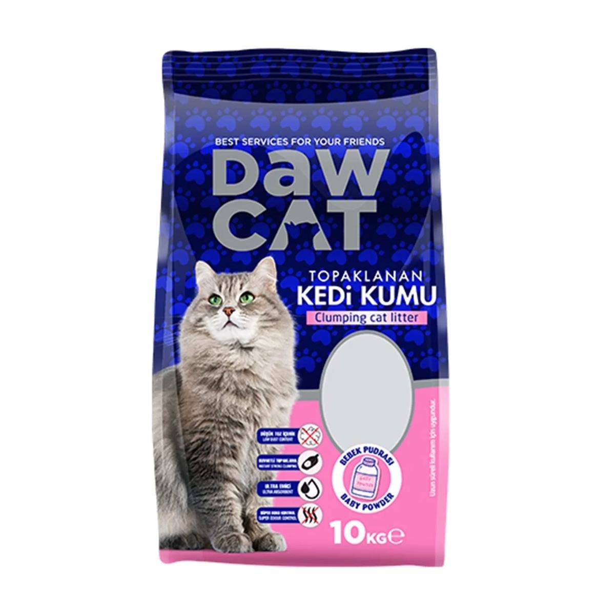 Dawcat Bebek Pudralı Topaklanan Bentonit Kedi Kumu 10 lt