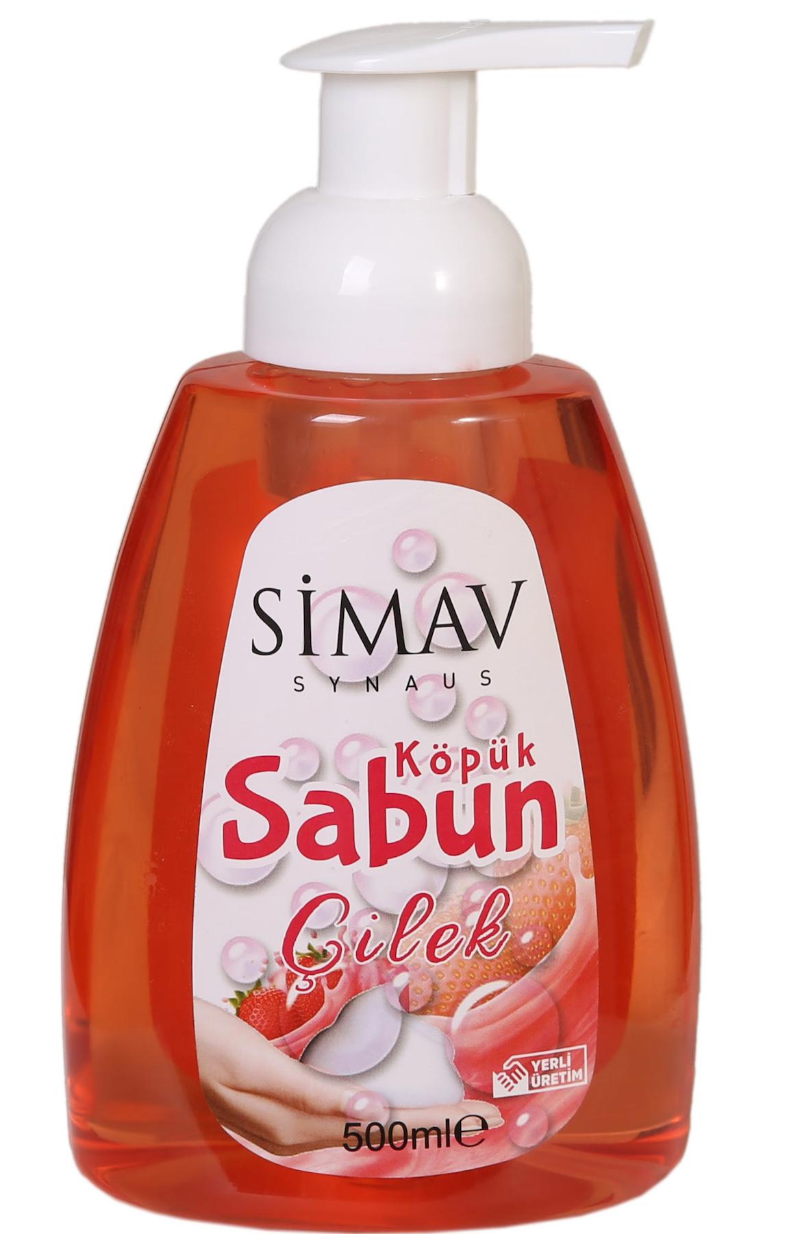 Simav Kozmetik Çilekli Nemlendiricili Köpük Sıvı Sabun 500 ml Tekli