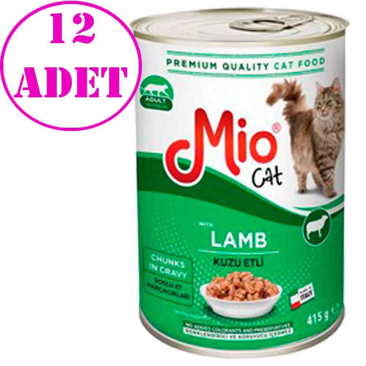 Mio Premium Quality Kuzu Etli Yetişkin Yaş Kedi Maması 12x415 gr
