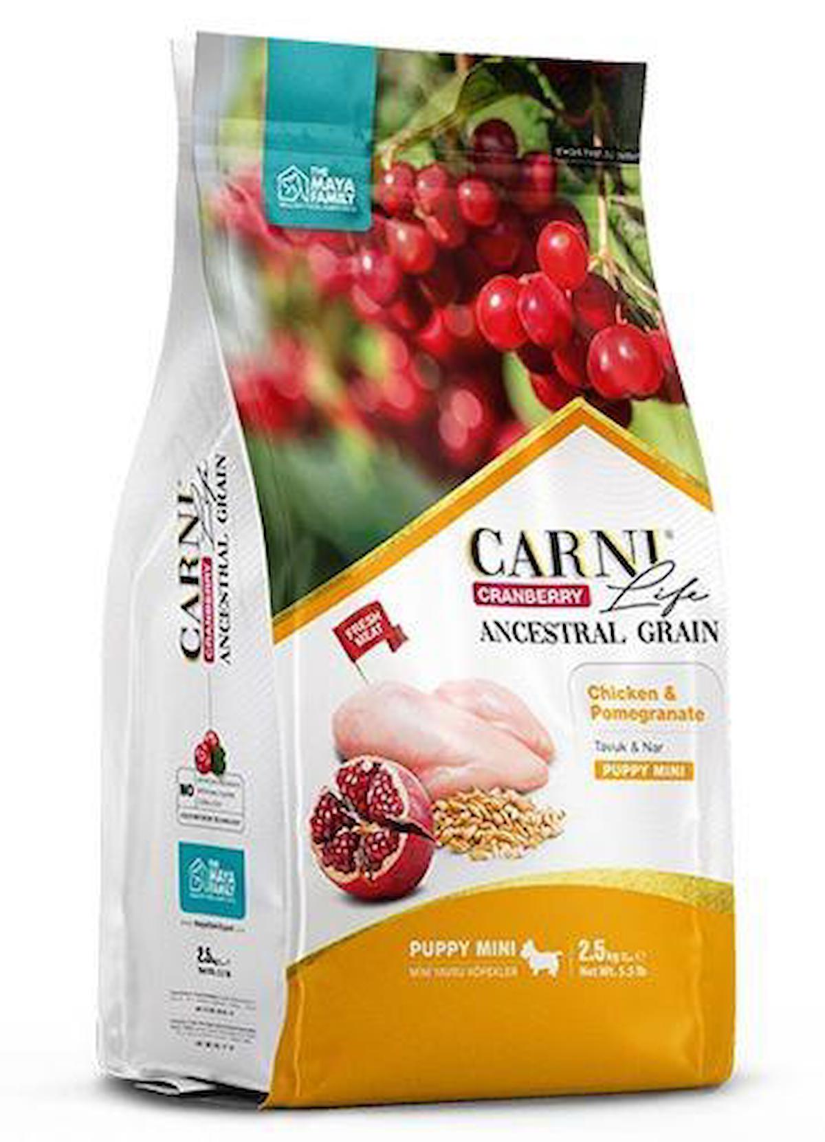 Carni Life Cranberry Narlı ve Tavuklu Mini Irk Yavru Kuru Köpek Maması 2.5 kg