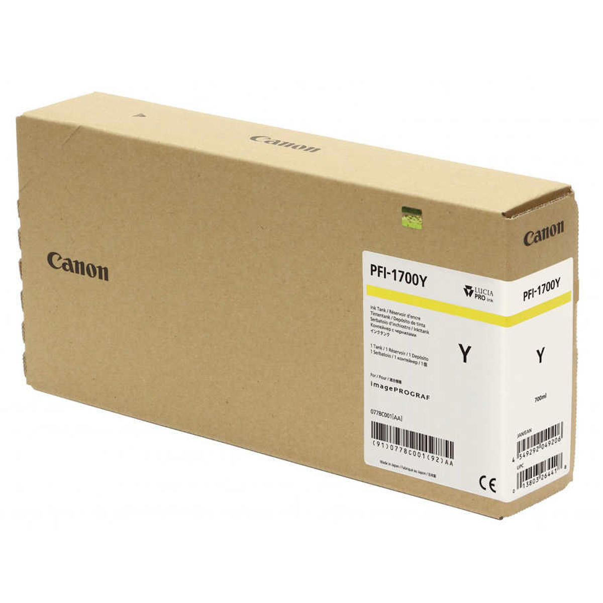 Canon PFI 1700Y/0778C001 Orijinal Sarı Mürekkep Kartuş