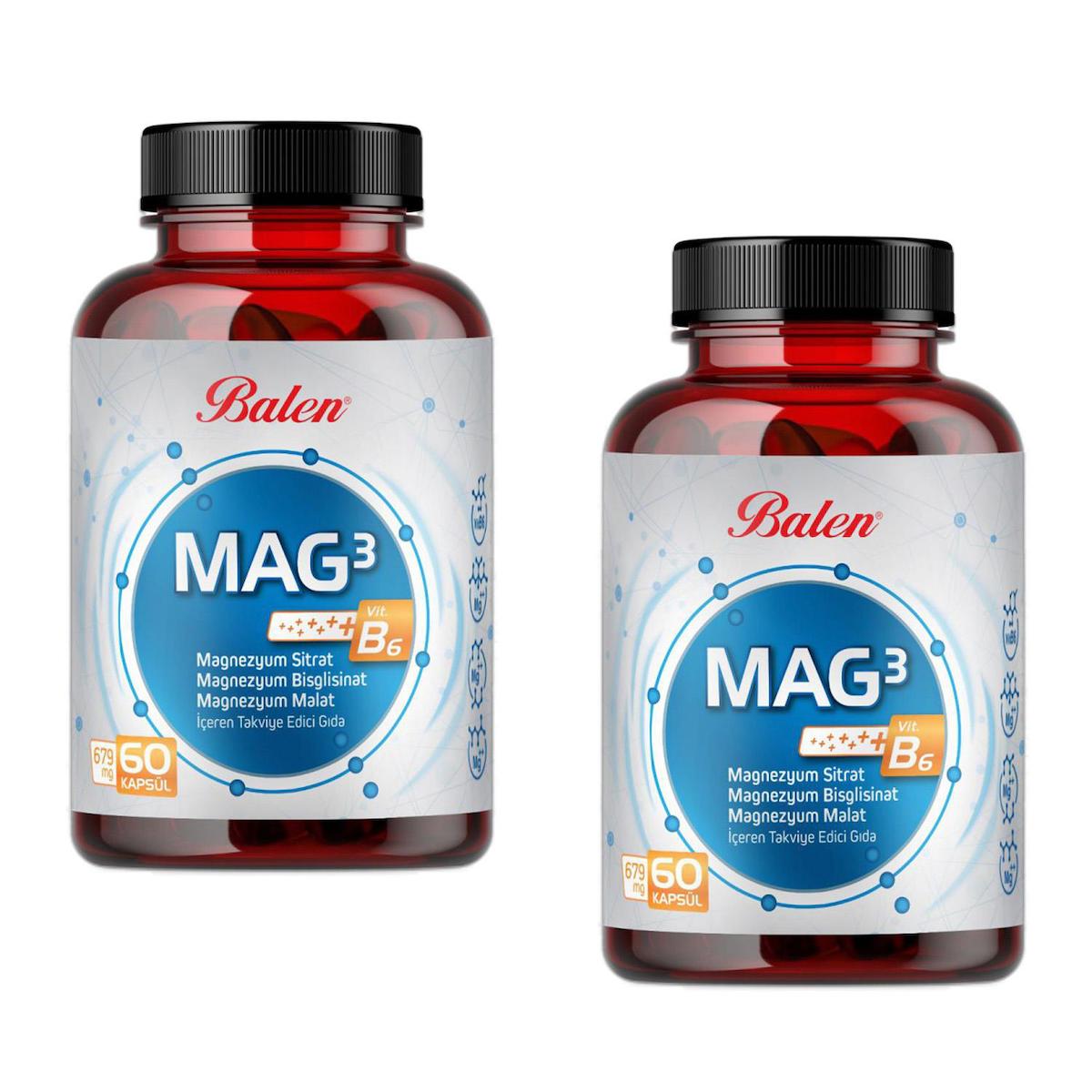 Balen Mag 3 Magnezyum Sitrat & Bisglisinat & Malat Sade Unisex Vitamin 60 Kapsül