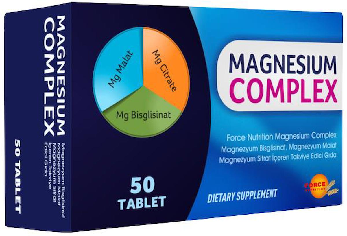 Force Nutrition Magnezyum Complex Aromasız Unisex Vitamin 50 Tablet