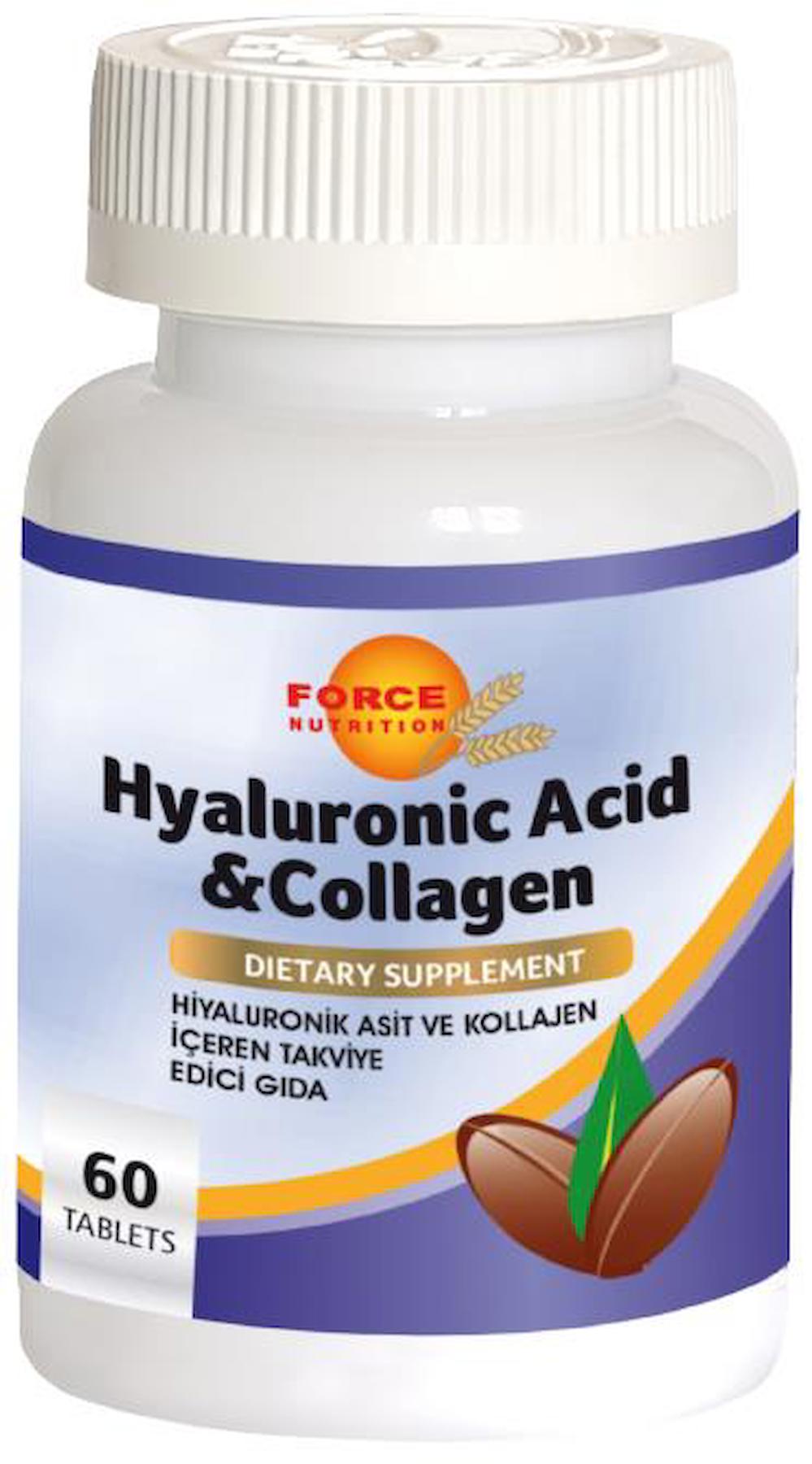 Force Nutrition Hyaluronik Asit Kolajen Aromasız Unisex Vitamin 60 Tablet