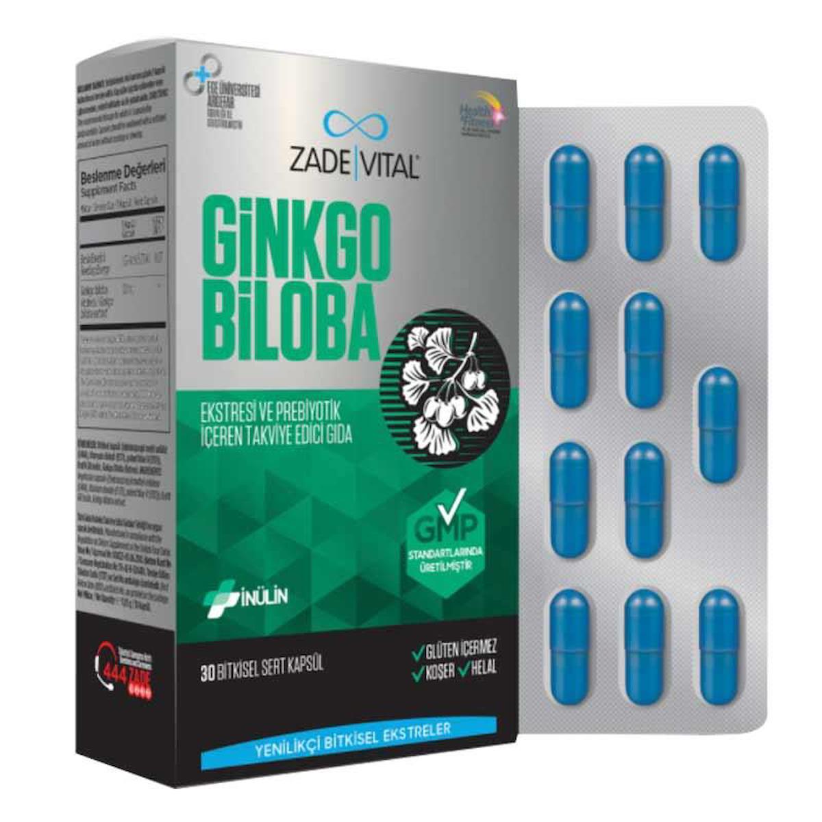 Zade Vital Ginko Biloba Aromalı Unisex Vitamin 30 Kapsül