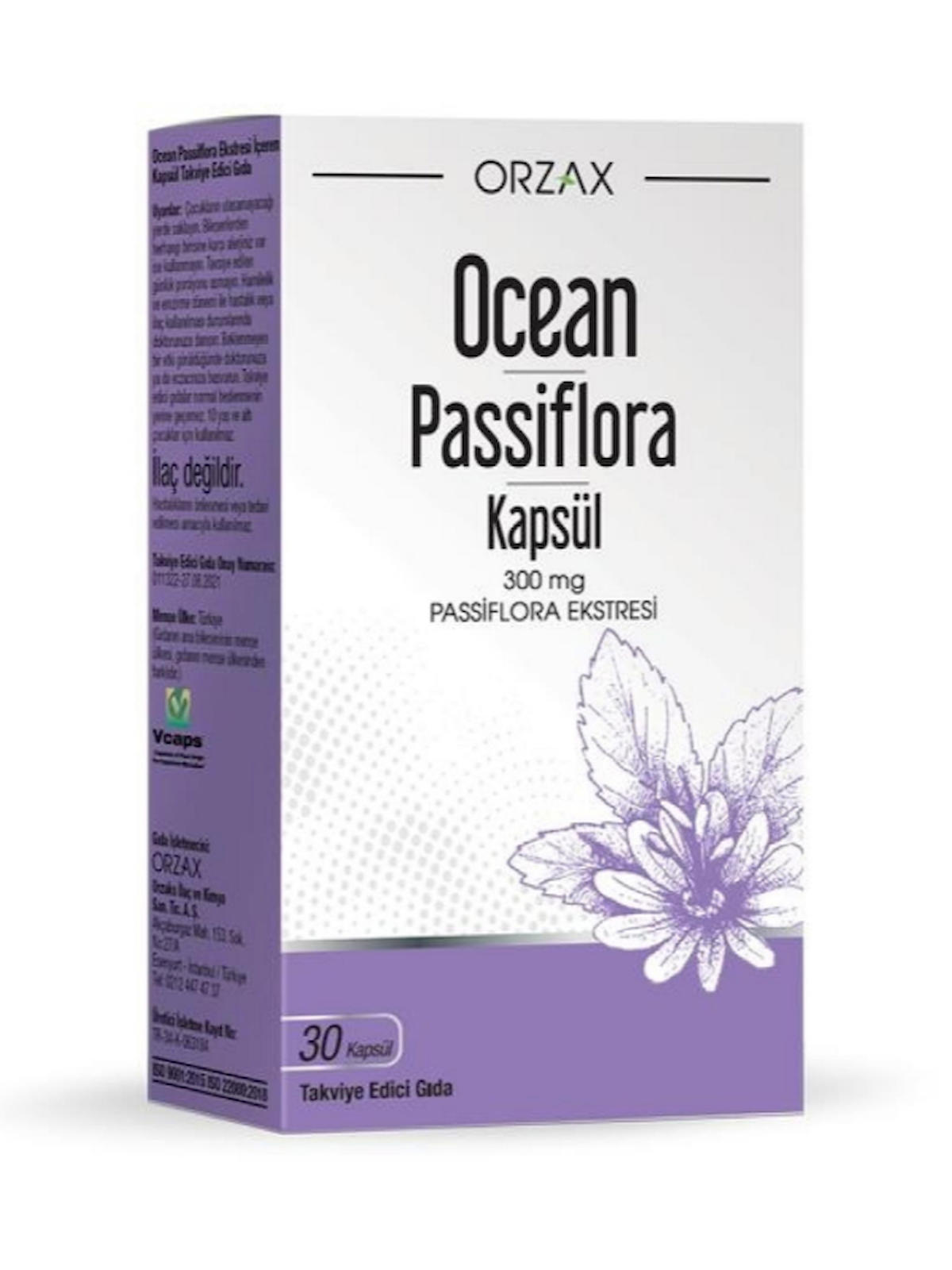 Ocean Orzax Passiflora Aromasız Unisex Vitamin 30 Kapsül
