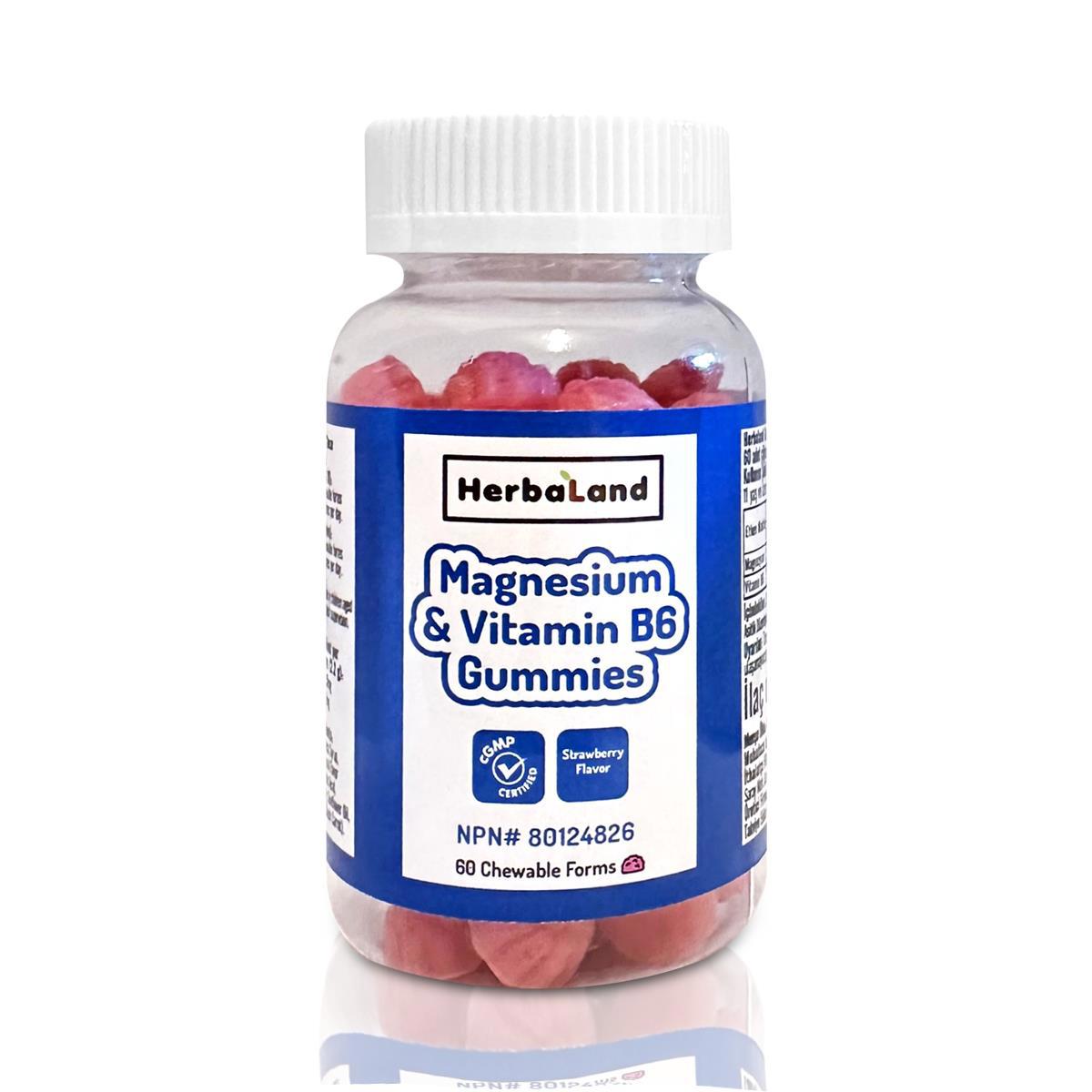 Herbaland Gummies Magnezyum ve Vitamin B6 Aromasız Çocuk 60 Tablet