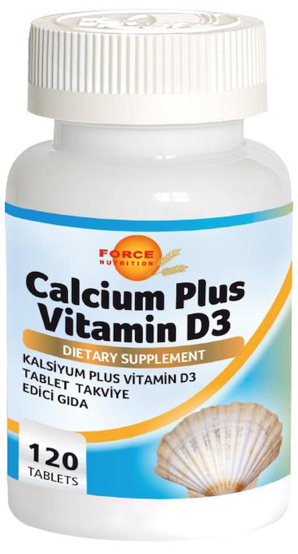 Force Nutrition Calcium Plus Aromasız Unisex Vitamin 120 Tablet