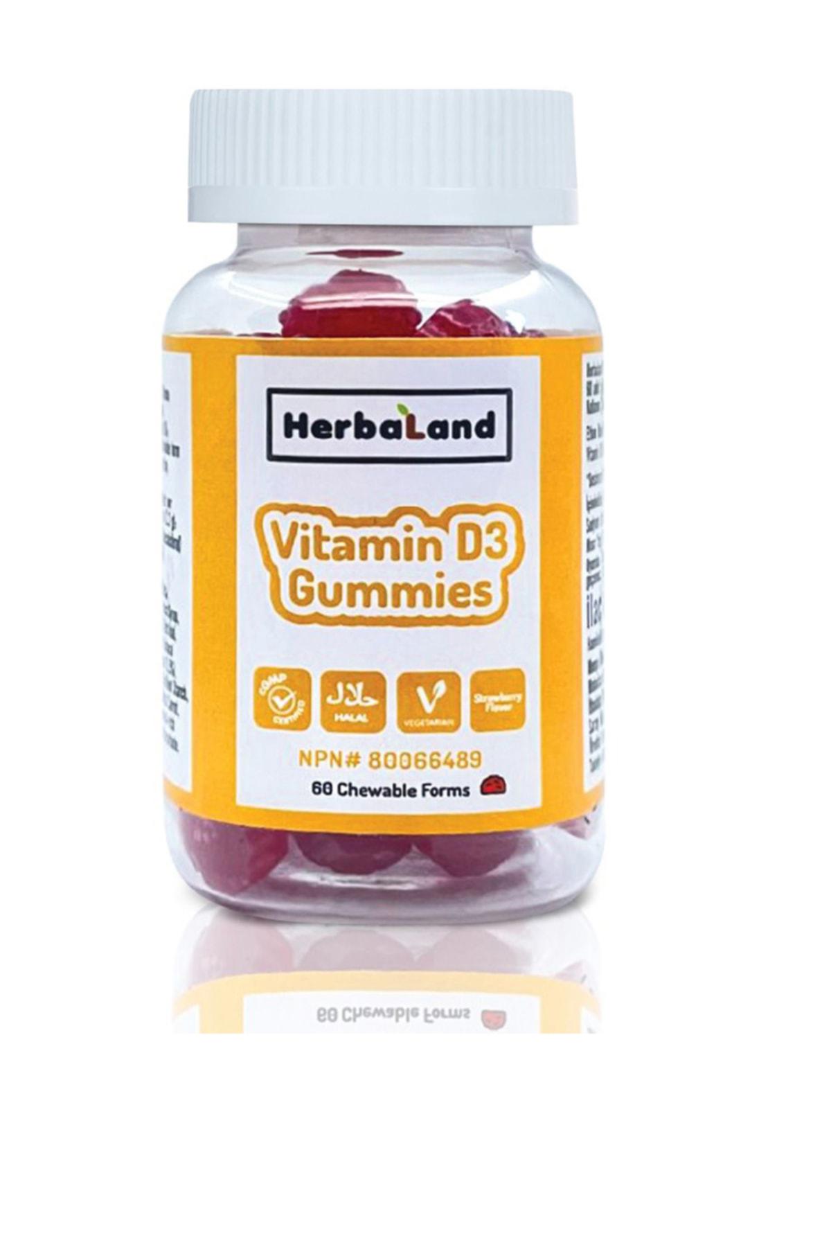 Herbaland Gummies Vitamin D3 60 Aromasız Çocuk 60 Tablet