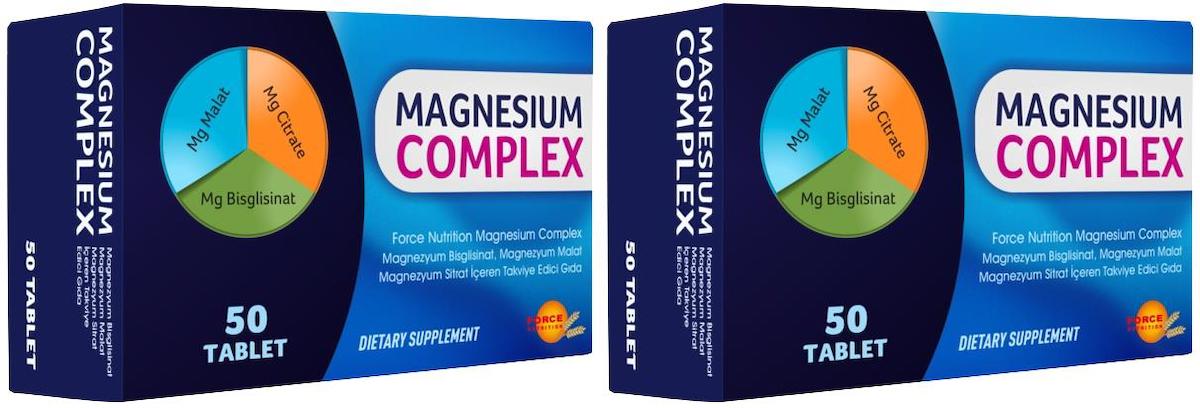 Force Nutrition Magnezyum Complex Aromasız Unisex Vitamin 2x50 Tablet