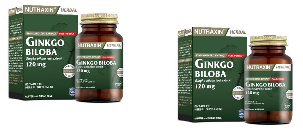 Nutraxin Ginkgo Sade Yetişkin Bitkisel Besin Desteği 2x60 Kapsül