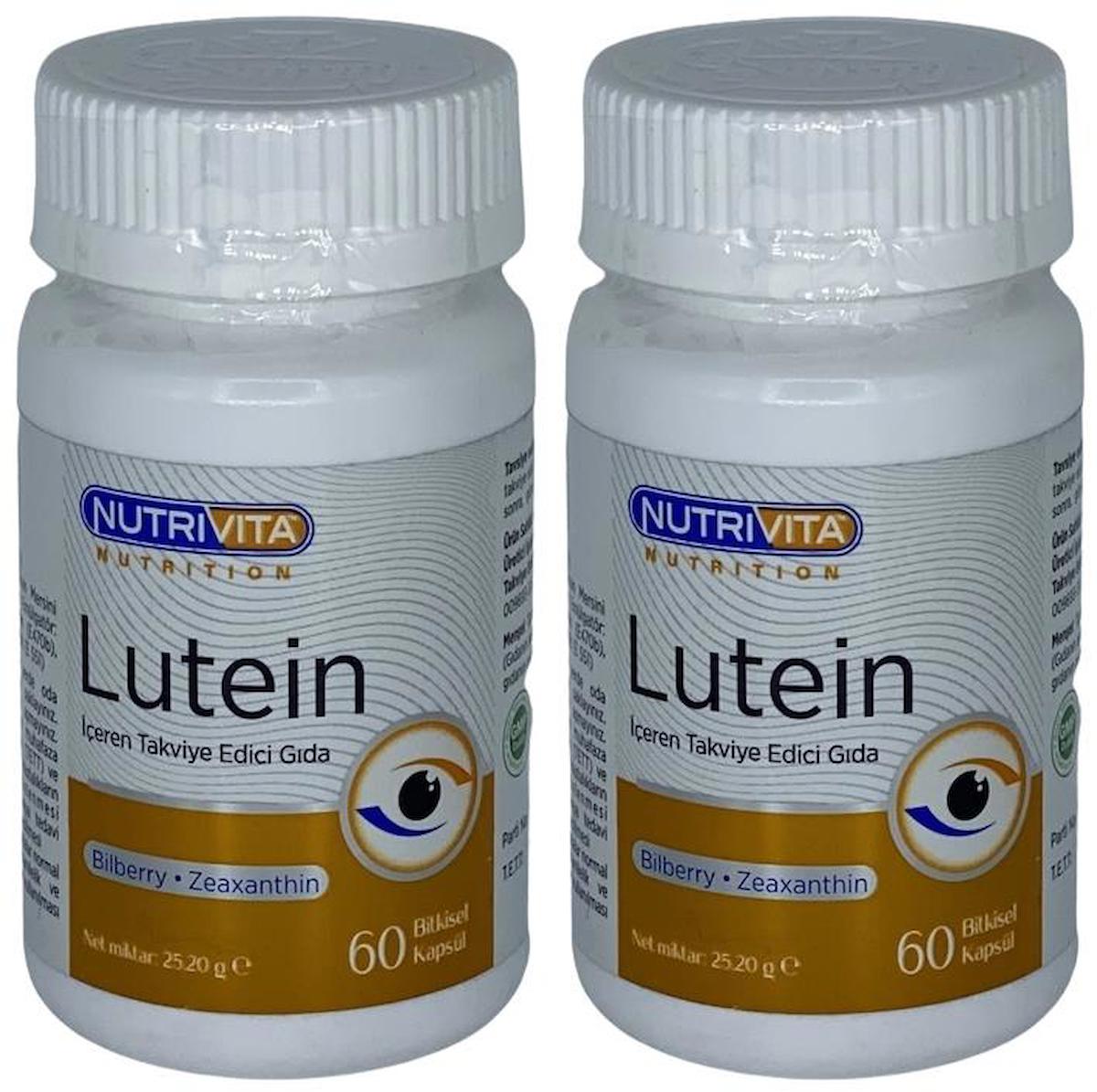 Nutrivita Nutrition Lutein Sade Yetişkin Bitkisel Besin Desteği 2x60 Tablet