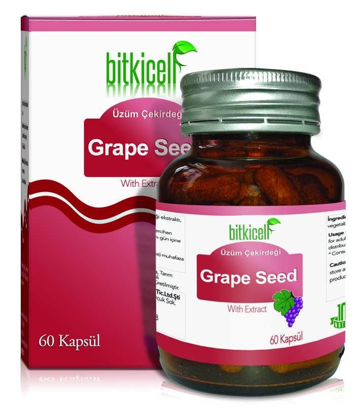 Bitkicell Grape Seed Aromalı Yetişkin Bitkisel Besin Desteği 60 Tablet