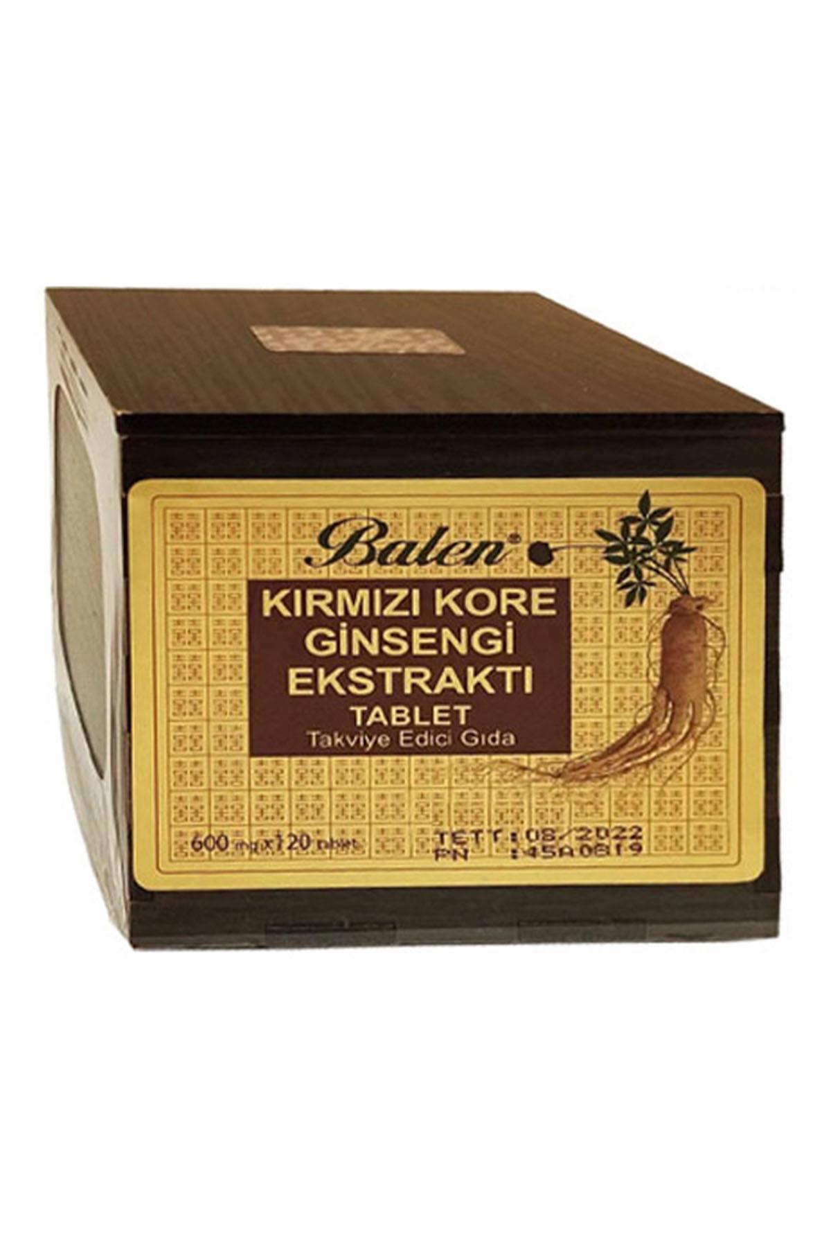 Balen Kırmızı Kore Ginseng Sade Yetişkin Bitkisel Besin Desteği 120 Tablet