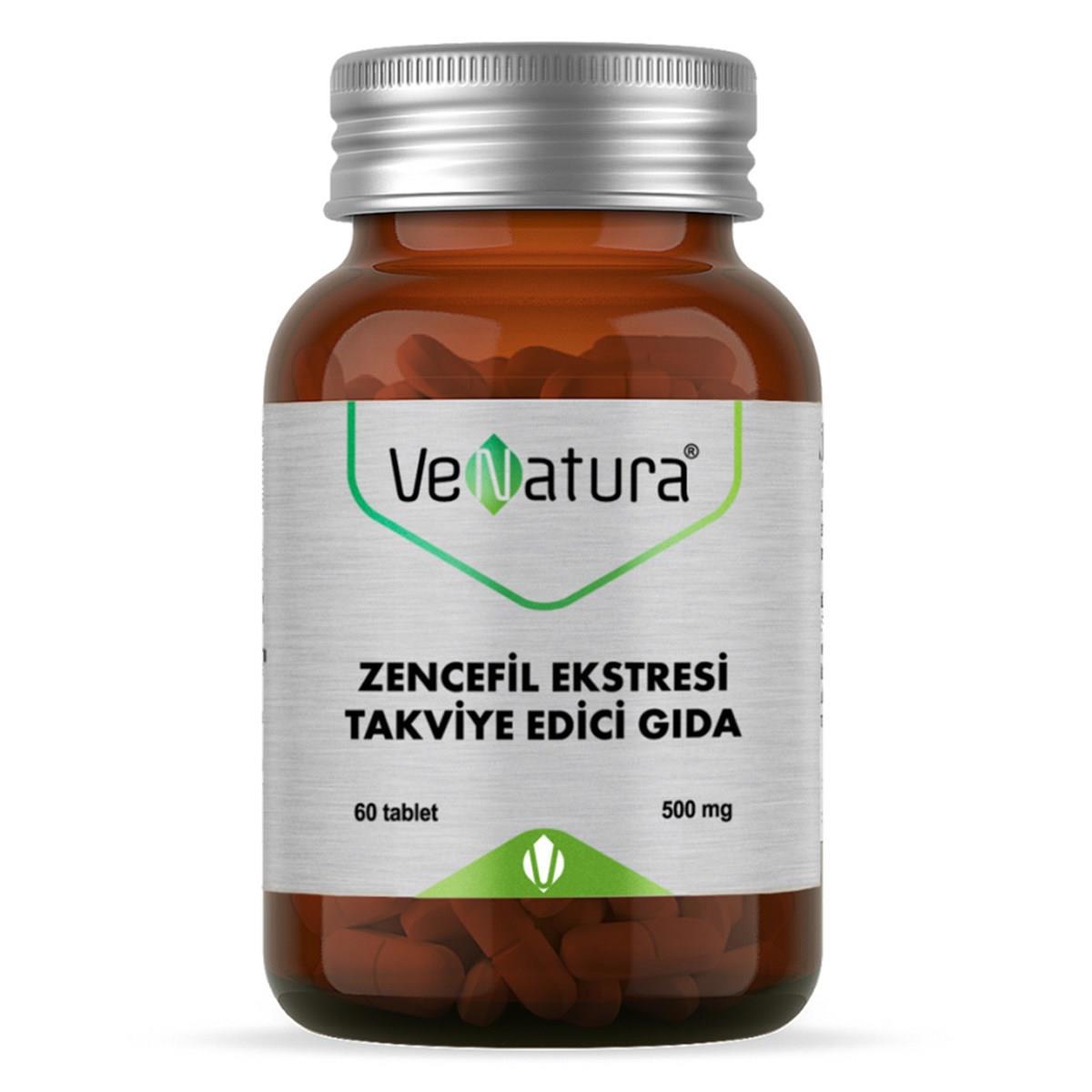 Venatura Zencefil Ekstresi Aromalı Yetişkin Bitkisel Besin Desteği 60 Tablet