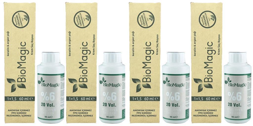 Biomagic 77.21 Buzlu Karamel Organik Amonyaksız Krem Saç Boyası 4x60 ml