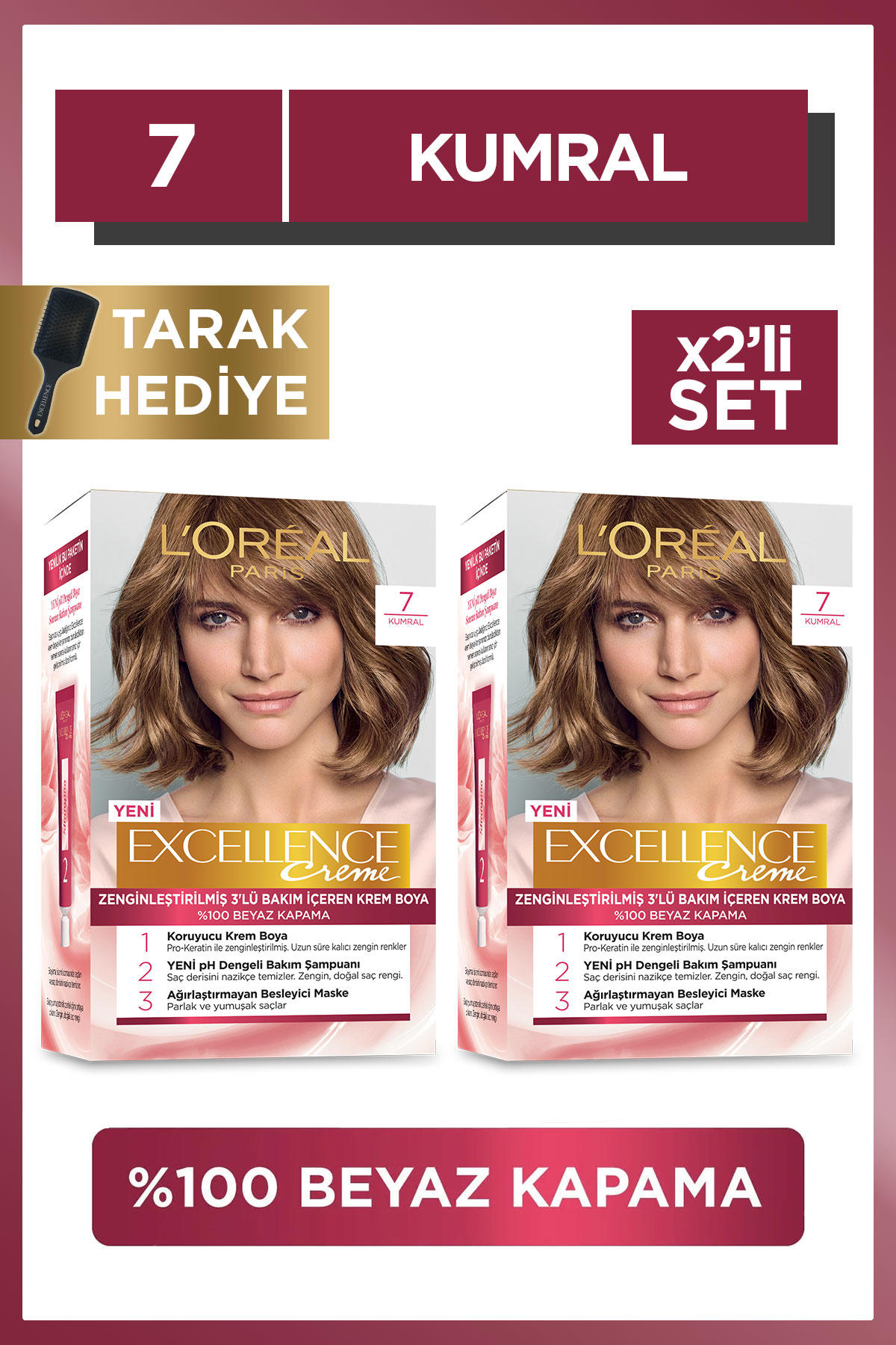 L'Oréal Paris 7.0 Kumral Excellence Amonyaksız Krem Saç Boyası